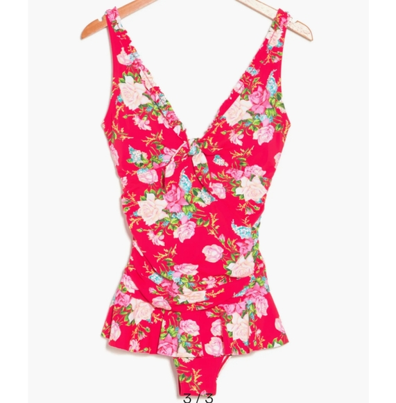 $128 NWT Betsey Johnson beautiful floral swimsuit bathing suit M - Picture 3 of 7